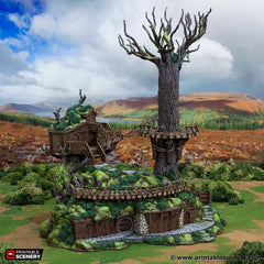 Ranger Barracks - Rise of the Halflings - DnD building | Pathfinder | Forest | Treehouse | Wargaming Terrain | Scatter scenery, Fantasy-1