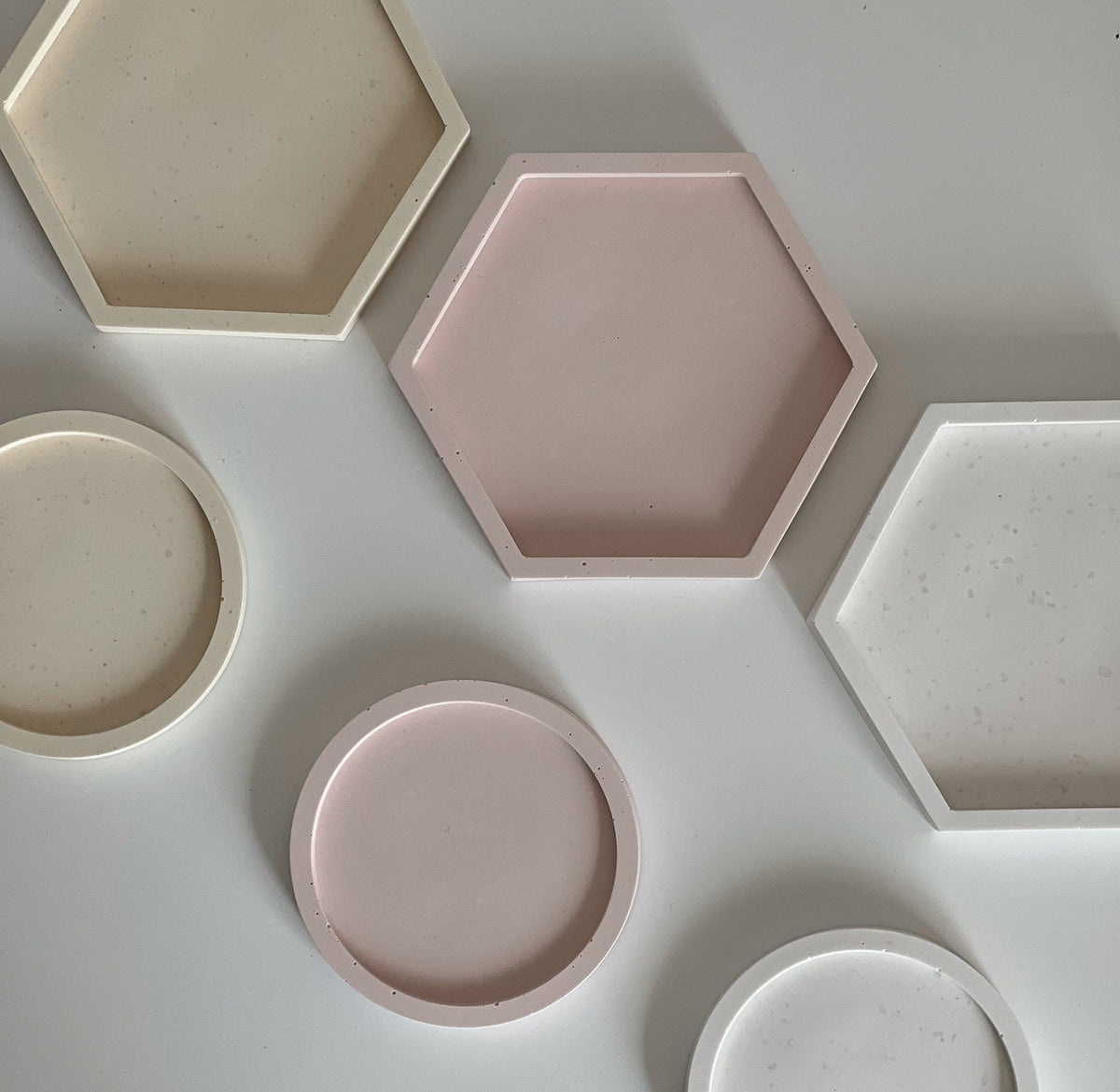 Hexagon Jesmonite Trinket Tray: Scandi Home Decor-3