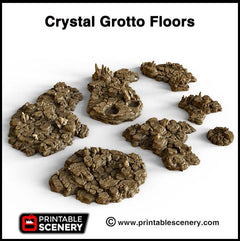 Crystal Stone Floors 7pc set | DnD Terrain Scatter Dungeon Tiles Platform Printable Scenery Fantasy Tabletop Game 3D Printed TTRPG Diorama-2