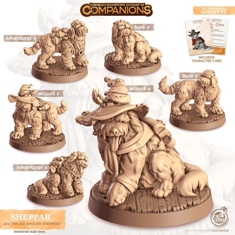Sheppar - dnd Old English Shepherd Mini - Cast N Play | Dog | Hound | Familiar | Animal Companion | Ranger | Druid Form, Wizard, Adventurer-1
