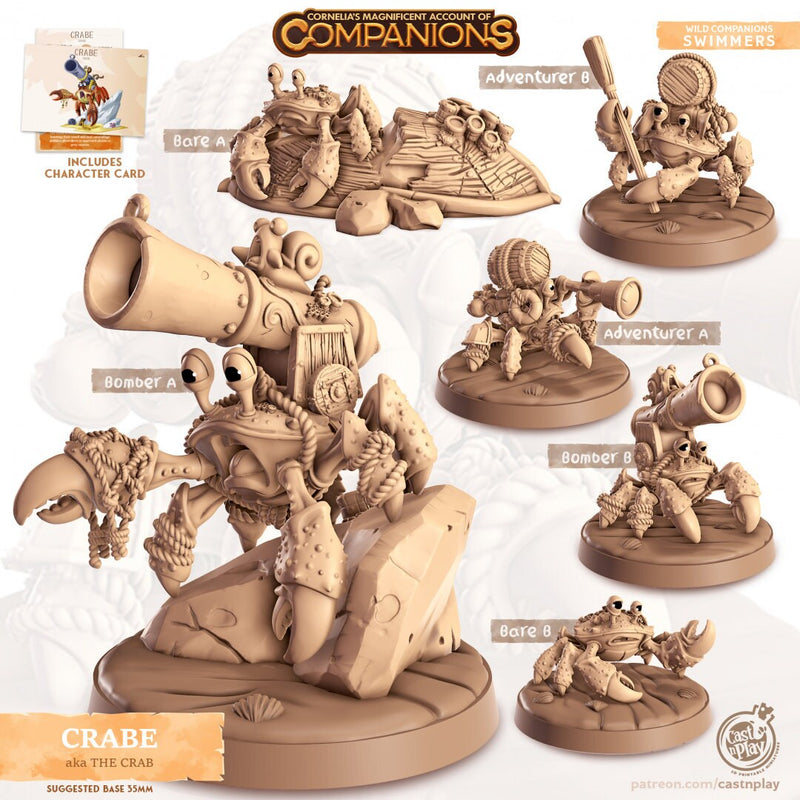 Crabe - dnd Crab mini - Cast N Play, Crustacean, Ocean, Friend, Wizard Familiar, Animal Companion, Ranger, Druid Form, Bomber, Adventurer-1