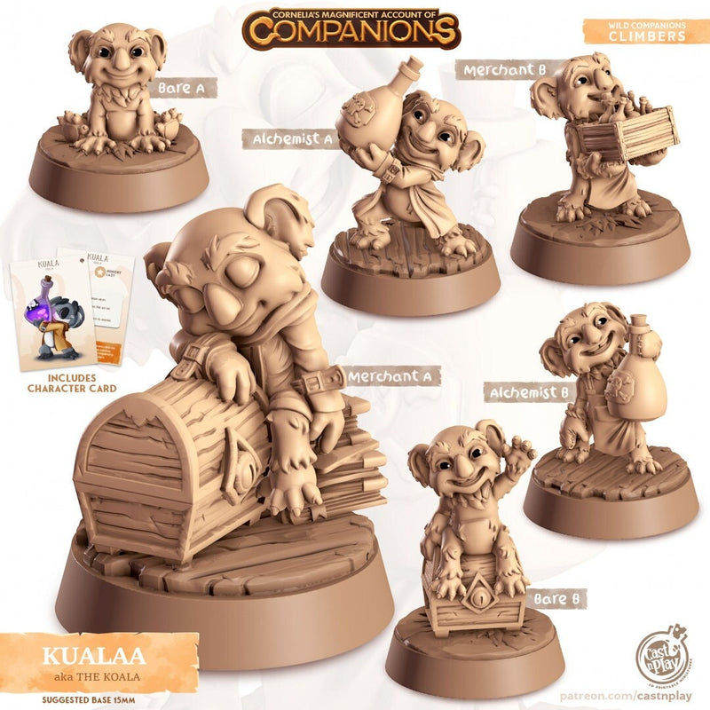 Kualaa- dnd Koala mini - Cast N Play, Rodent, Climber, Friend, Wizard Familiar, Animal Companion, Ranger, Druid Form, Merchant, Alchemist-1