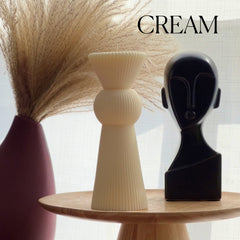 Ribbed Soy Wax Pillar Candle: Chess Figure, Home Decor-3
