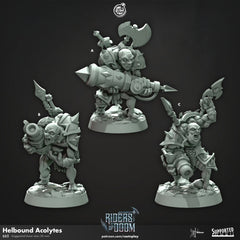 Hellbound Acolyte - dnd miniature - Cast N Play Riders of Doom - Wargaming, Human, Cannon, Artillery, Fighter, Undead, Barbarian, Chaos-1