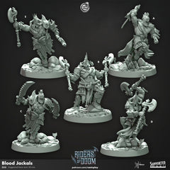 Blood Jackals - dnd miniature - Cast N Play Riders of Doom - Wargaming, Human, Male, Fighter, Barbarian, Chaos, Evil, Undead, Melee-1