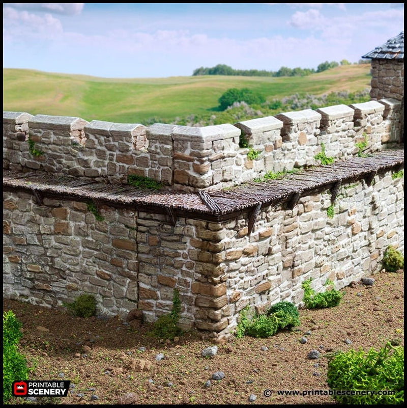 Norman Fort Walls - Corner Towers - King and Country, DnD, Pathfinder, 15mm, 28mm, 32mm, wargaming terrain, scatter scenery D&D castle-4