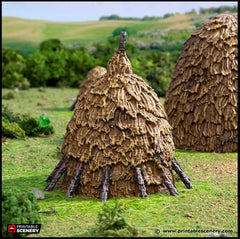Haystacks - King and Country, DnD, Pathfinder, 15mm, 28mm, 32mm, wargaming terrain, scatter scenery D&D medieval village, farm, cart, hay-5