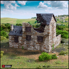 Ruined Stonestreet Bakers - King and Country, DnD, Pathfinder, 15mm, 28mm, 32mm, wargaming terrain, scatter scenery D&D medieval village-6