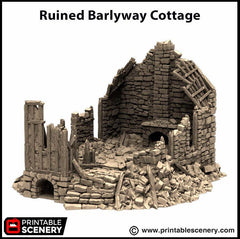Ruined Barleyway Cottage - King and Country, DnD, Pathfinder, 15mm, 28mm, 32mm, wargaming terrain, scatter scenery D&D medieval village-2