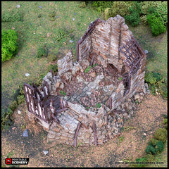 Ruined Barleyway Cottage - King and Country, DnD, Pathfinder, 15mm, 28mm, 32mm, wargaming terrain, scatter scenery D&D medieval village-3