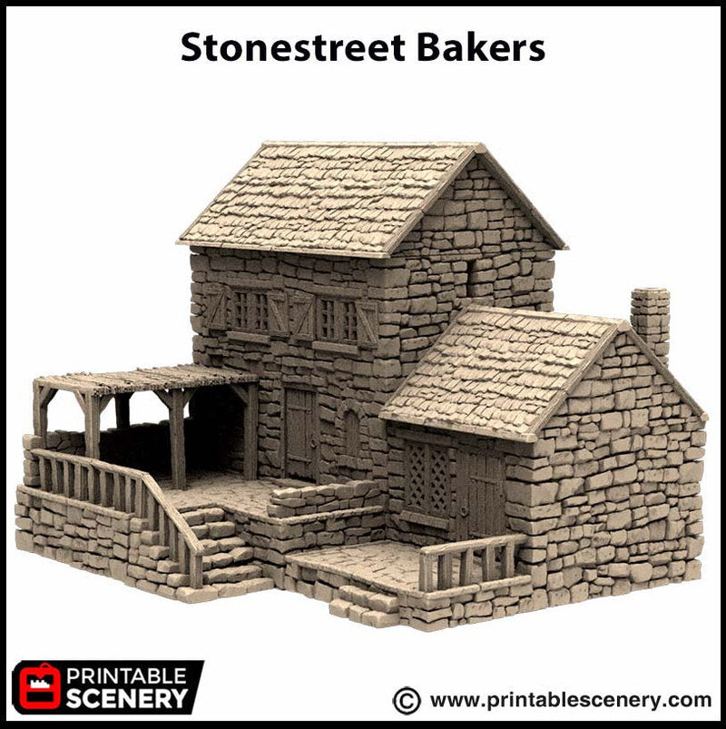 Stonestreet Bakers - King and Country, DnD, Pathfinder, 15mm, 28mm, 32mm, wargaming terrain, scenery D&D shop, marchant, medieval village-2