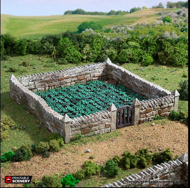 Farm Fields Set - King and Country, DnD, Pathfinder, 15mm, 28mm, 32mm, wargaming terrain, scenery D&D farm, crops, pumpkin, medieval village-4