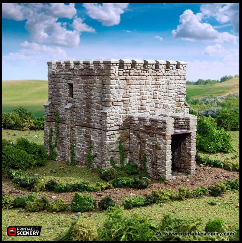 Norman Square Keep - King and Country, DnD, Pathfinder, 15mm, 28mm, 32mm, wargaming terrain, scenery D&D fort, base, castle, stone, medieval-6