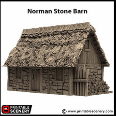 Norman Stone Barn - King and Country, DnD, Pathfinder, 15mm, 28mm, 32mm, wargaming terrain, scenery D&D farm, crops, medieval village, town-3
