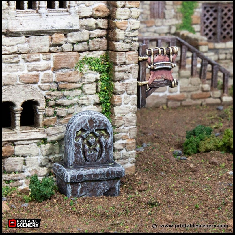 Town Trade Signs - King and Country, DnD, Pathfinder, 15mm, 28mm, 32mm, wargaming terrain, scenery D&D shop, merchant, smithy, farm, inn-7