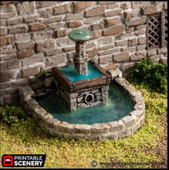Town Fountains - King and Country, DnD, Pathfinder, 15mm, 28mm, 32mm, wargaming terrain, scenery D&D shop, medieval village, square, town-1