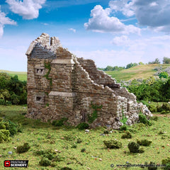 Ruined Norman Stone Manor - King and Country, DnD, Pathfinder, 15mm, 28mm, 32mm, wargaming terrain, scenery D&D, medieval village, castle-6