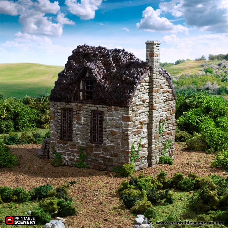 Barlyway Cottage - King and Country, DnD, Pathfinder, 15mm, 28mm, 32mm, wargaming terrain, scenery D&D, medieval village, house, home-7