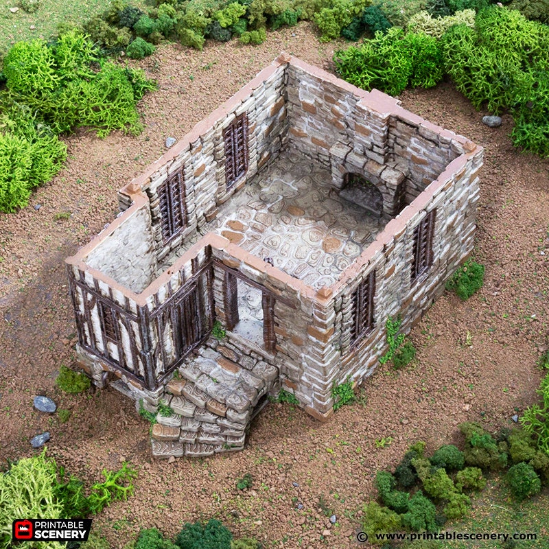 Barlyway Cottage - King and Country, DnD, Pathfinder, 15mm, 28mm, 32mm, wargaming terrain, scenery D&D, medieval village, house, home-6