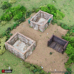 Small Rustic Barns - King and Country, DnD, Pathfinder, 15mm, 28mm, 32mm, wargaming terrain, scenery D&D, medieval village, farm, fields-4