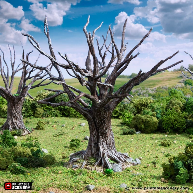 Oak Trees - King and Country, DnD, Pathfinder, 15mm, 28mm, 32mm, wargaming terrain, scenery D&D, medieval village, nature, forest, town-5