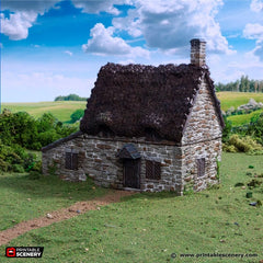 Crow Cottage - King and Country, DnD, Pathfinder, 15mm, 28mm, 32mm, wargaming terrain, scenery D&D, medieval village, house, home, town-7
