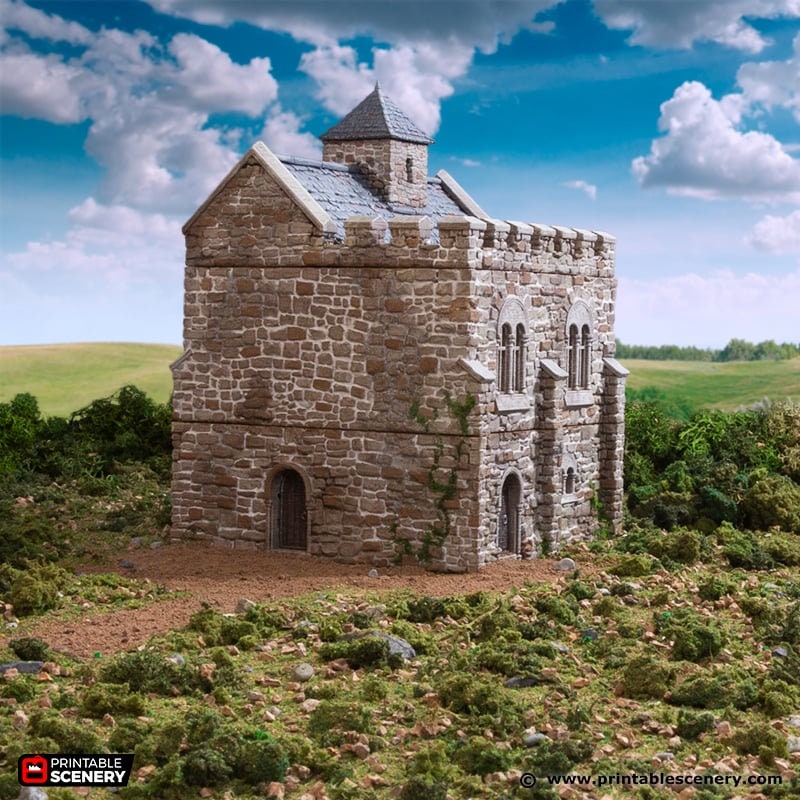 Norman Stone Keep - King and Country, DnD, Pathfinder, 15mm, 28mm, 32mm, wargaming terrain, scenery D&D, medieval castle, fort, village-2