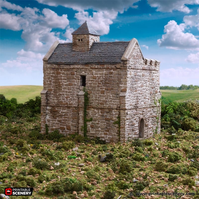 Norman Stone Keep - King and Country, DnD, Pathfinder, 15mm, 28mm, 32mm, wargaming terrain, scenery D&D, medieval castle, fort, village-8