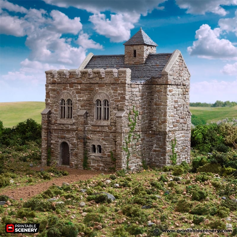 Norman Stone Keep - King and Country, DnD, Pathfinder, 15mm, 28mm, 32mm, wargaming terrain, scenery D&D, medieval castle, fort, village-1