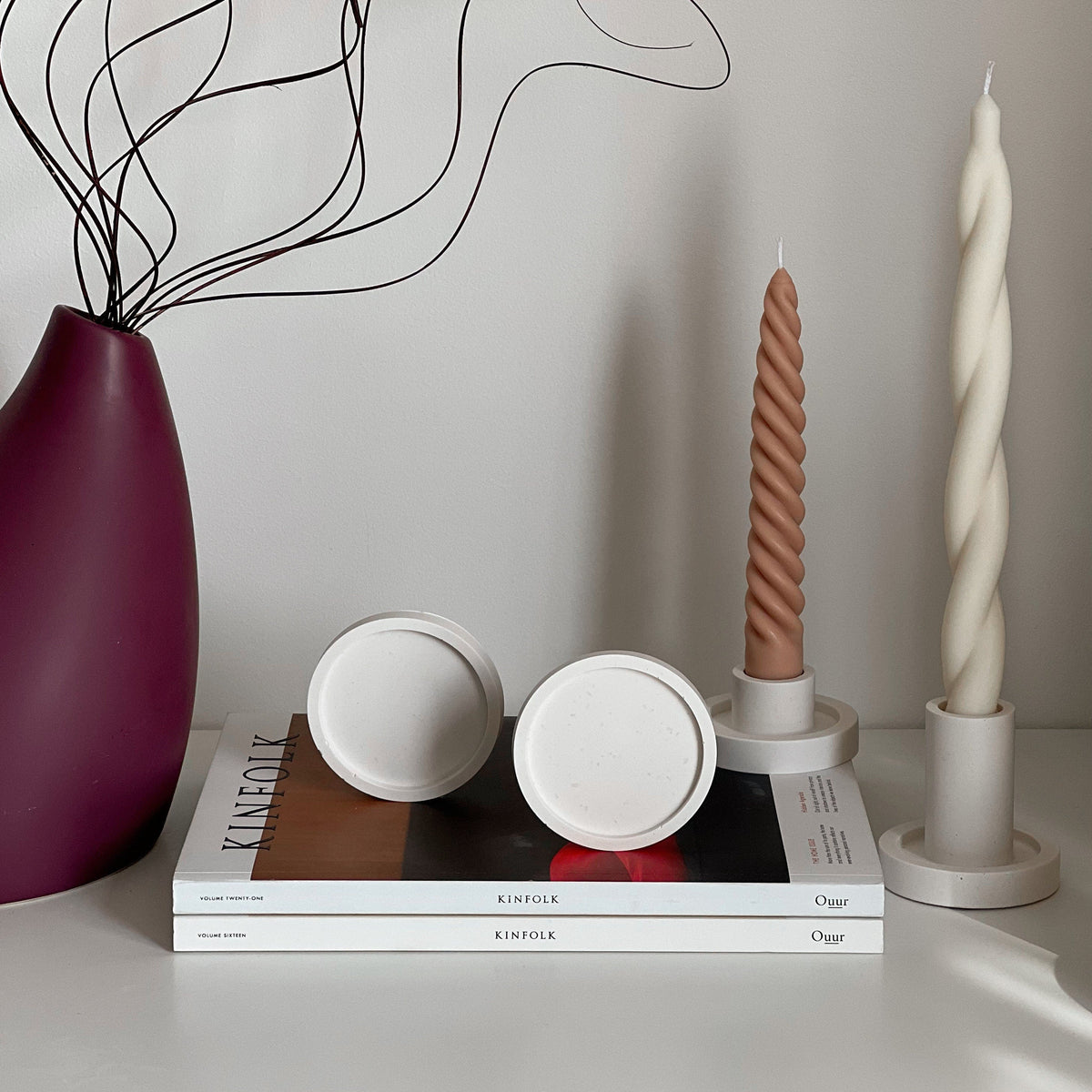 Small Round Jesmonite Trinket Tray: Scandi Home Decor-3