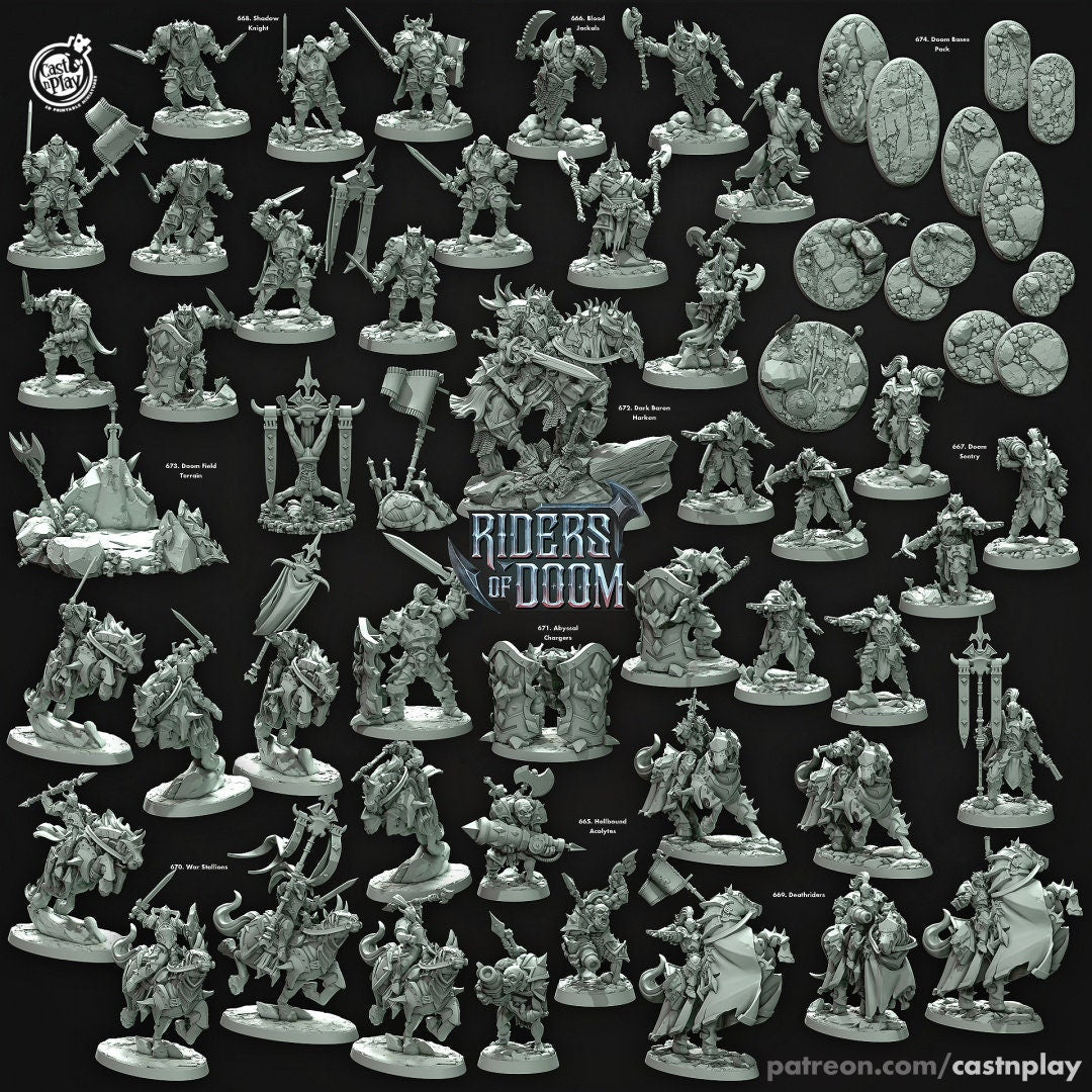 Doom Sentry - dnd miniature - Cast N Play Riders of Doom - Wargaming, Human, Male, Fighter, Barbarian, Ranger, Chaos, Evil, Undead, Melee-2