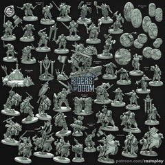 Abyssal Chargers - dnd miniature - Cast N Play Riders of Doom - Wargaming, Human, Male, Fighter, Barbarian, Cleric, Paladin, Evil, Undead-2