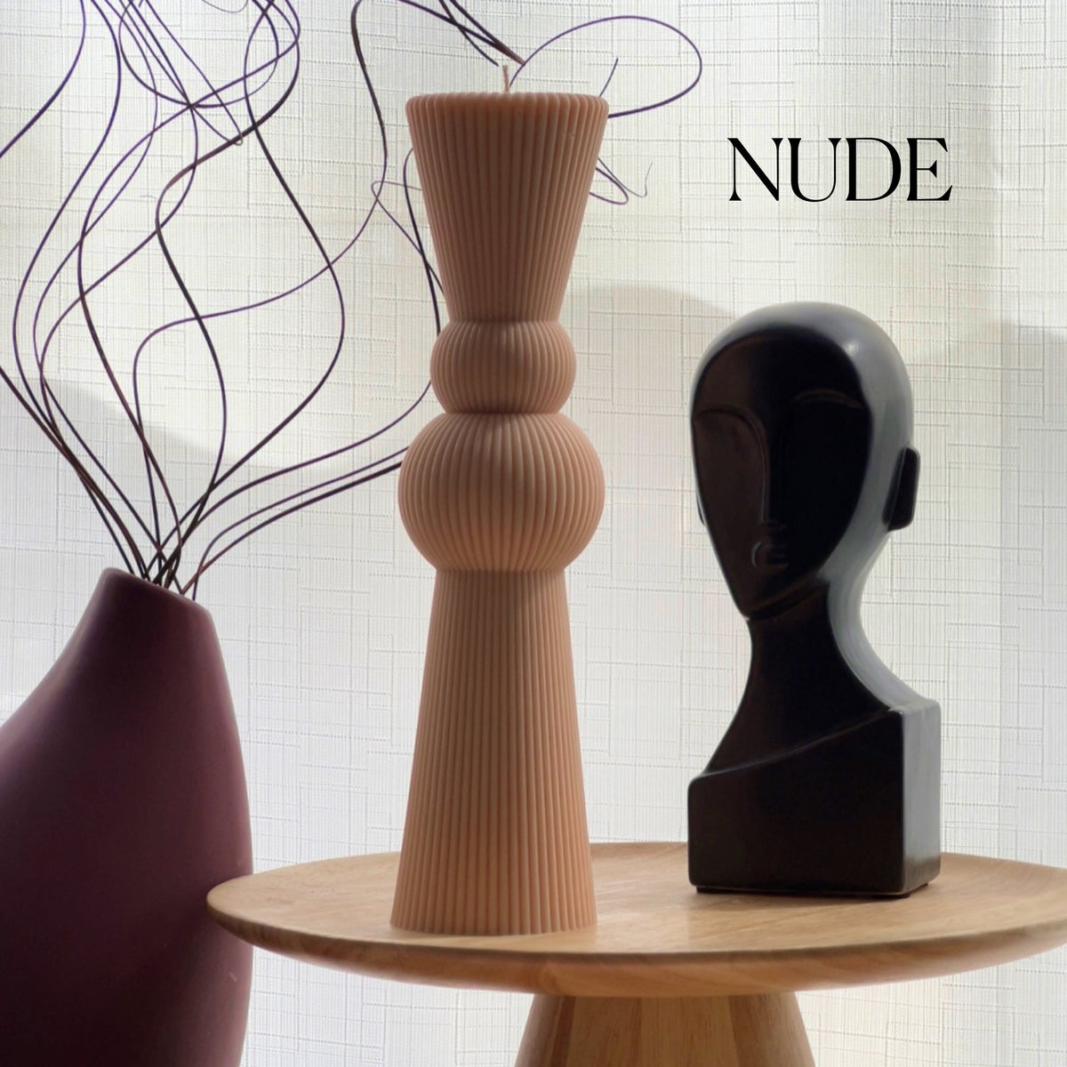 Big Chess Pillar Candle: Ribbed Soy Wax Decorative Candle-2