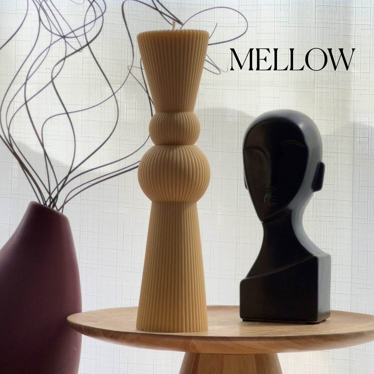 Big Chess Pillar Candle: Ribbed Soy Wax Decorative Candle-4