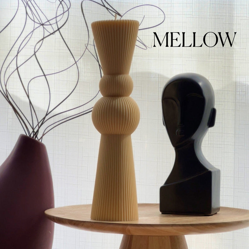 Big Chess Pillar Candle: Ribbed Soy Wax Decorative Candle-4
