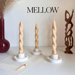 Handmade Twisted Soy Wax Taper Candle: Pastel Dinner Decor-4