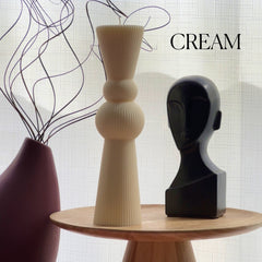 Big Chess Pillar Candle: Ribbed Soy Wax Decorative Candle-3