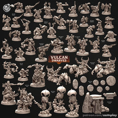 Spark Gadgeteers - dnd miniature - Cast N Play Vulcan Dwarves | Dwarf 32mm | Fighter | Cleric | Paladin | Barbarian | Artificer | Pathfinder-2