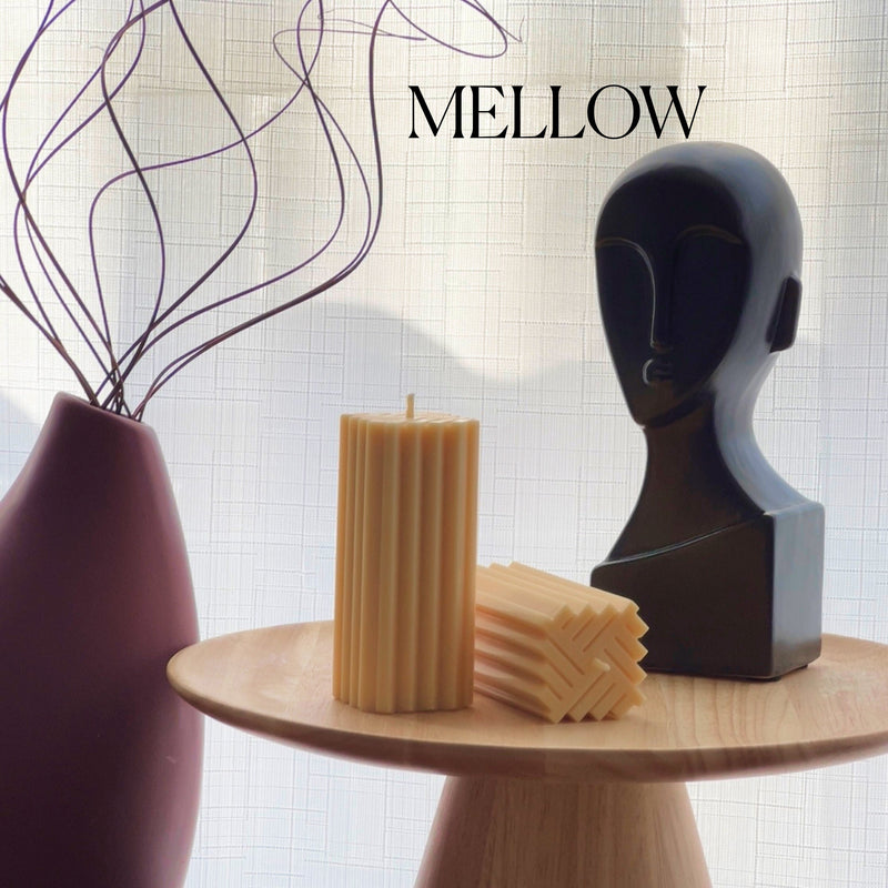 Geometric Pillar Soy Wax Candle: Modern Minimalist Decor-4