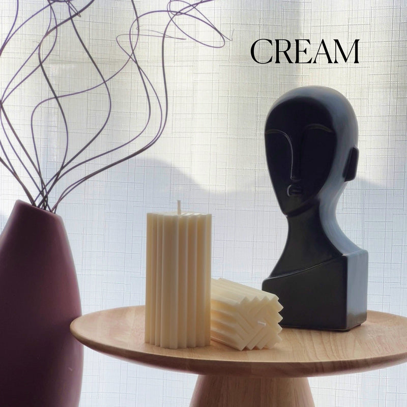 Geometric Pillar Soy Wax Candle: Modern Minimalist Decor-3