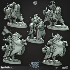 Deathriders - dnd miniature - Cast N Play Riders of Doom - Wargaming, Human, Male, Fighter, Knight, Mount, Cleric, Paladin, Evil, Horse, Gun-1