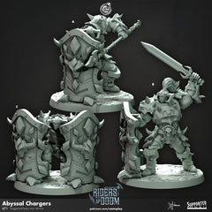 Abyssal Chargers - dnd miniature - Cast N Play Riders of Doom - Wargaming, Human, Male, Fighter, Barbarian, Cleric, Paladin, Evil, Undead-1