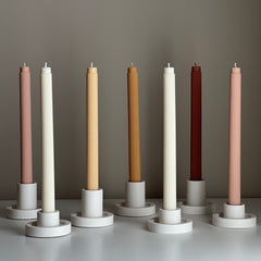 Ribbed Soy Wax Taper Candle: Unscented Event Decor-1