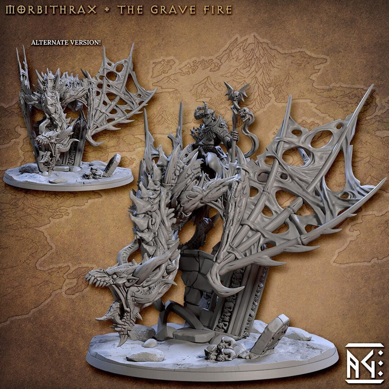 Morbithrax the Grave Fire dnd miniature - Artisan Guild Horrors of Rodburg Barrows | Dragon | Undead | Necromancer | Pathfinder | Ghoul-1