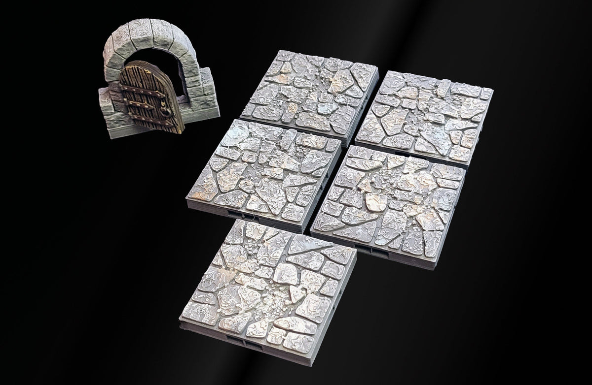 MAGNETIC Dungeon Tiles Starter Set - Short Wall Dungeon Theme (with minis!) | Dungeons And Dragons, D&D, Pathfinder, Mini, Dragonlock, TTRPG-4