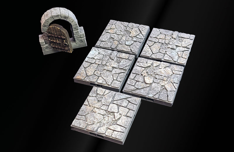 MAGNETIC Dungeon Tiles Starter Set - Short Wall Dungeon Theme (with minis!) | Dungeons And Dragons, D&D, Pathfinder, Mini, Dragonlock, TTRPG-4