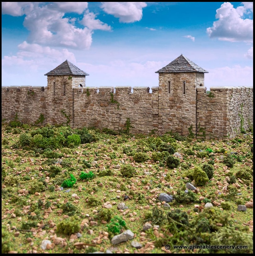 Norman Fort Walls - Basic Walls - King and Country, DnD, Pathfinder, 15mm, 28mm, 32mm, wargaming terrain, scatter scenery, medieval castle-2