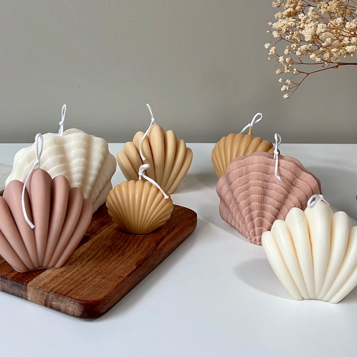 Scallop Shell Candle: Summer Home Decor, Vegan Soy Wax-7