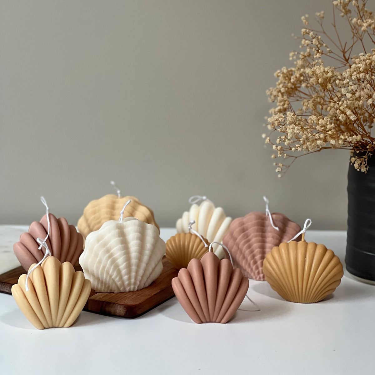 Shell Candle Set | Decorative Soy Wax, Home Decor-5