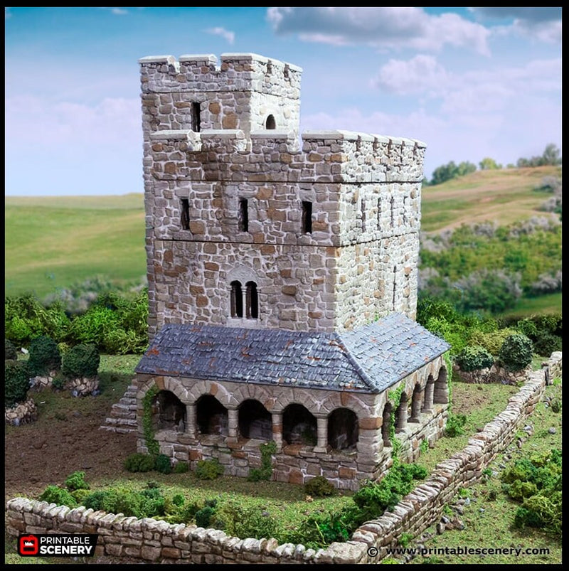Norman Stone Fort - King and Country, DnD, Pathfinder, 15mm, 28mm, 32mm, wargaming terrain, scenery D&D fort, base, castle, stone, medieval-7